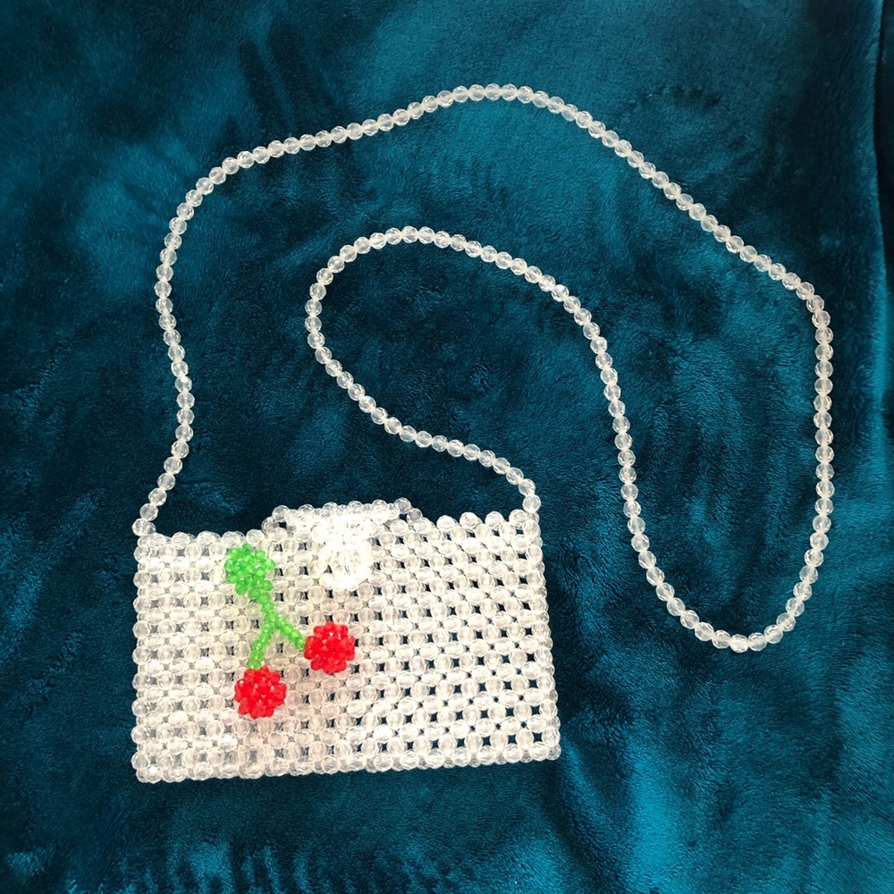 Beaded Cherry Accent Crossbody